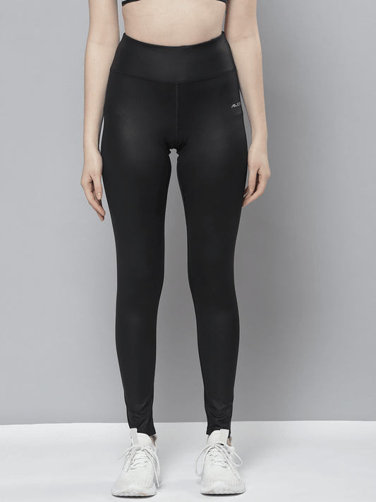 Alcis Women Black Solid Tights