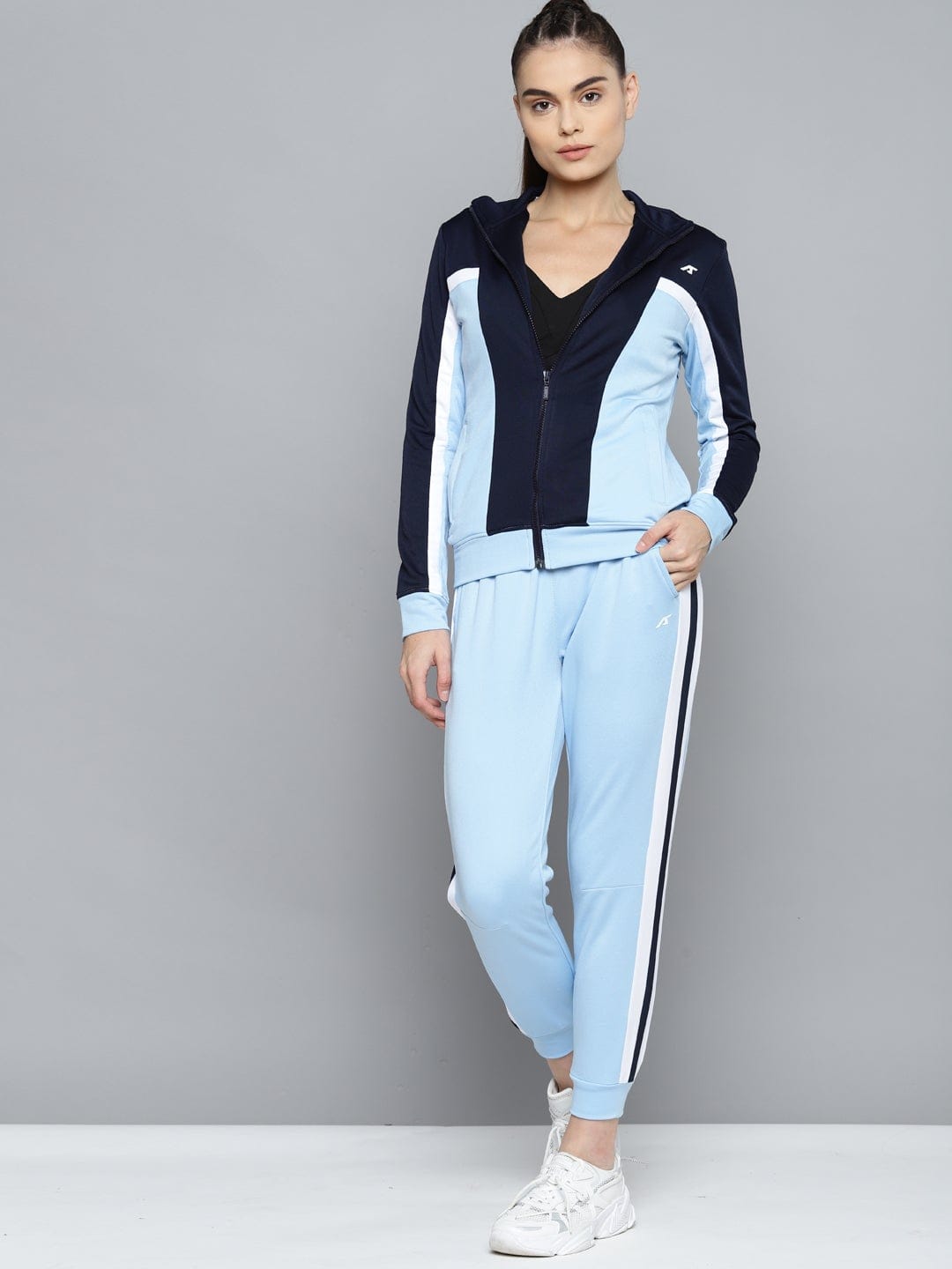 Alcis Women Printed Grey Track Suit