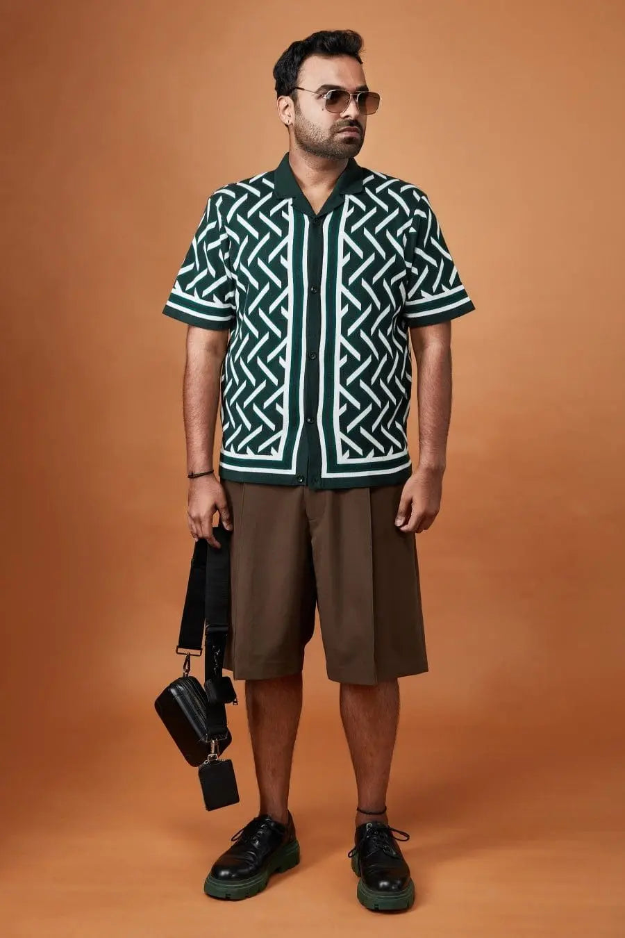Triangle Jacqaurd Knit Shirt SIC