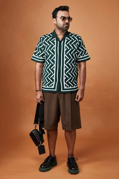 Triangle Jacqaurd Knit Shirt SIC