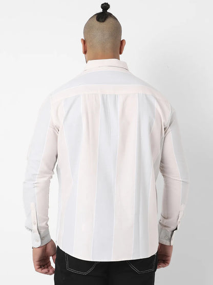 White And Blue Striped Casual Shirt