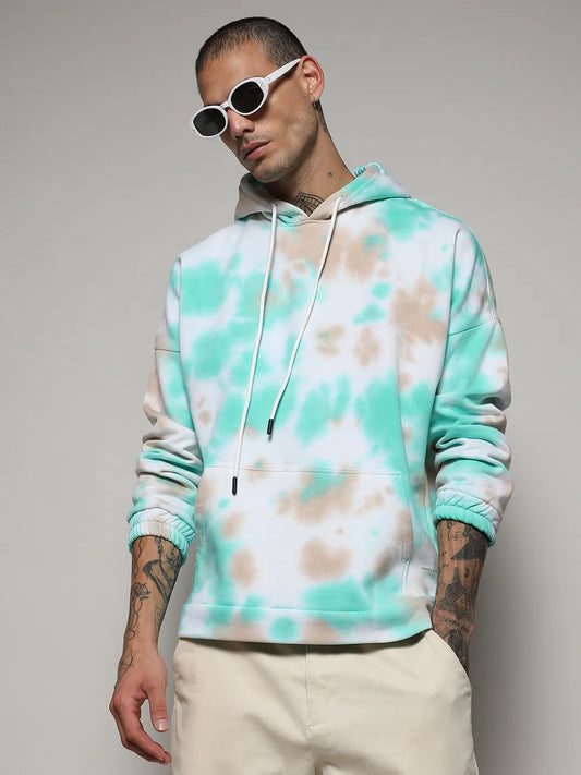 Tie-Dye Oversized Hoodie With Kangaroo Pocket