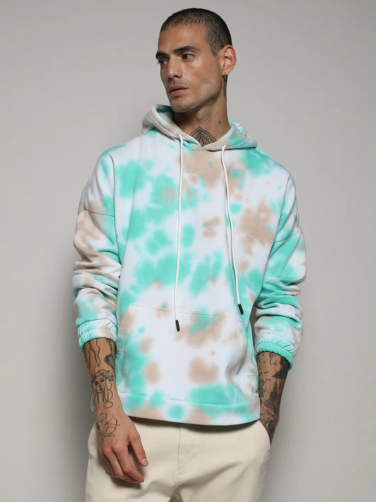 Tie-Dye Oversized Hoodie With Kangaroo Pocket