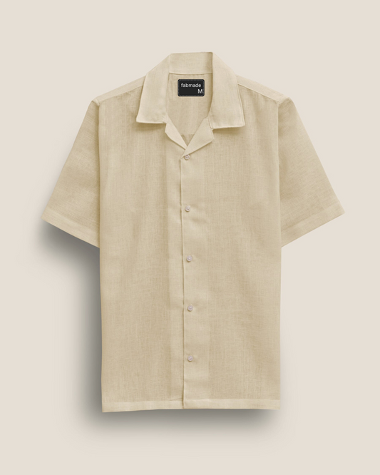 Menâ€™s Beige Cotton Shirt