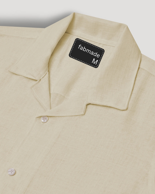 Menâ€™s Beige Cotton Shirt