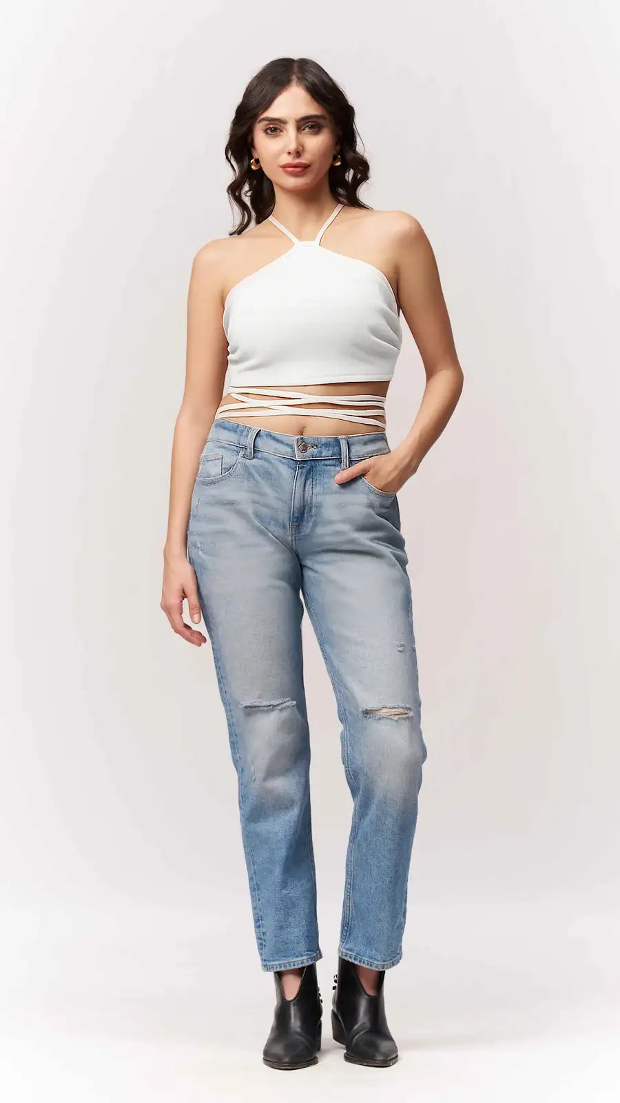 Cotton Backless Strappy Top