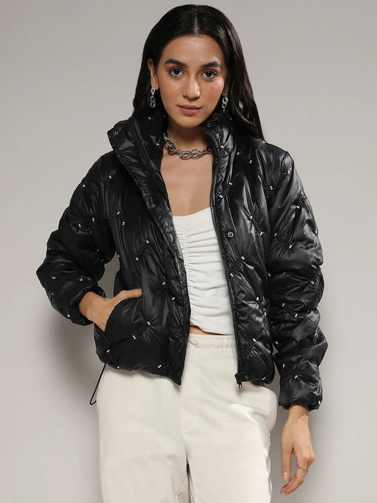 Diamond Quilt Puffler Jacket