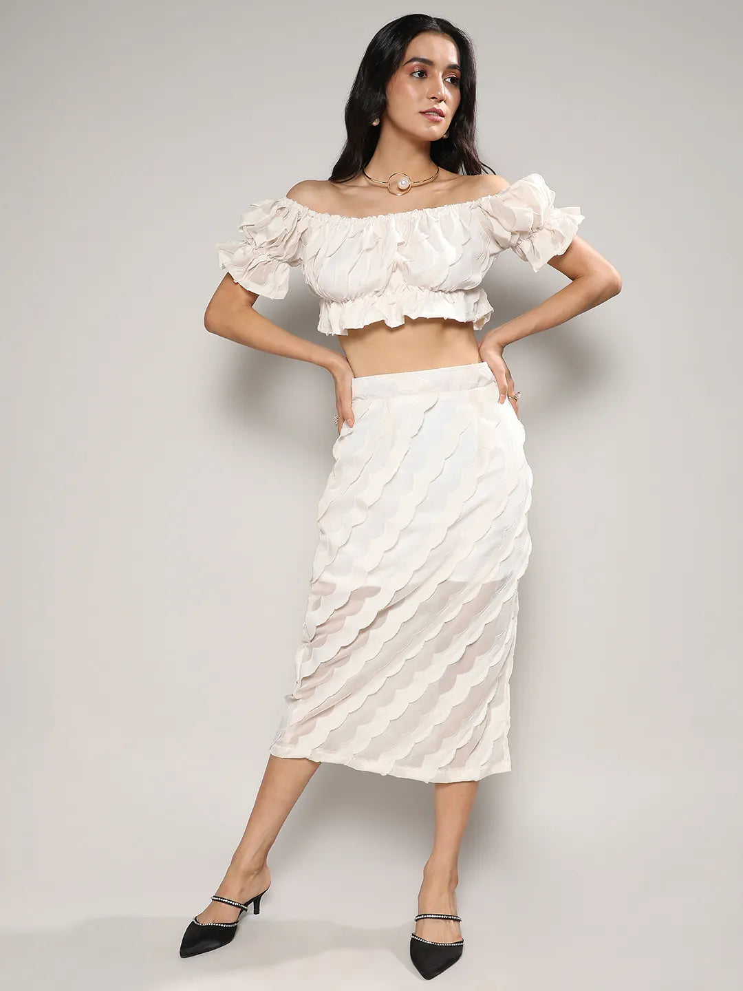 Self-Design Cropped Co-Ord Set