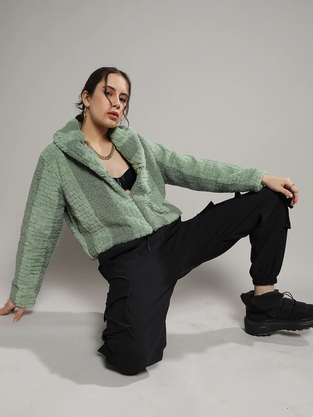 Fleece Candy Striped Jacket