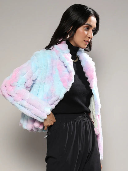 Bubblegum Ripple Faux Fur Jacket