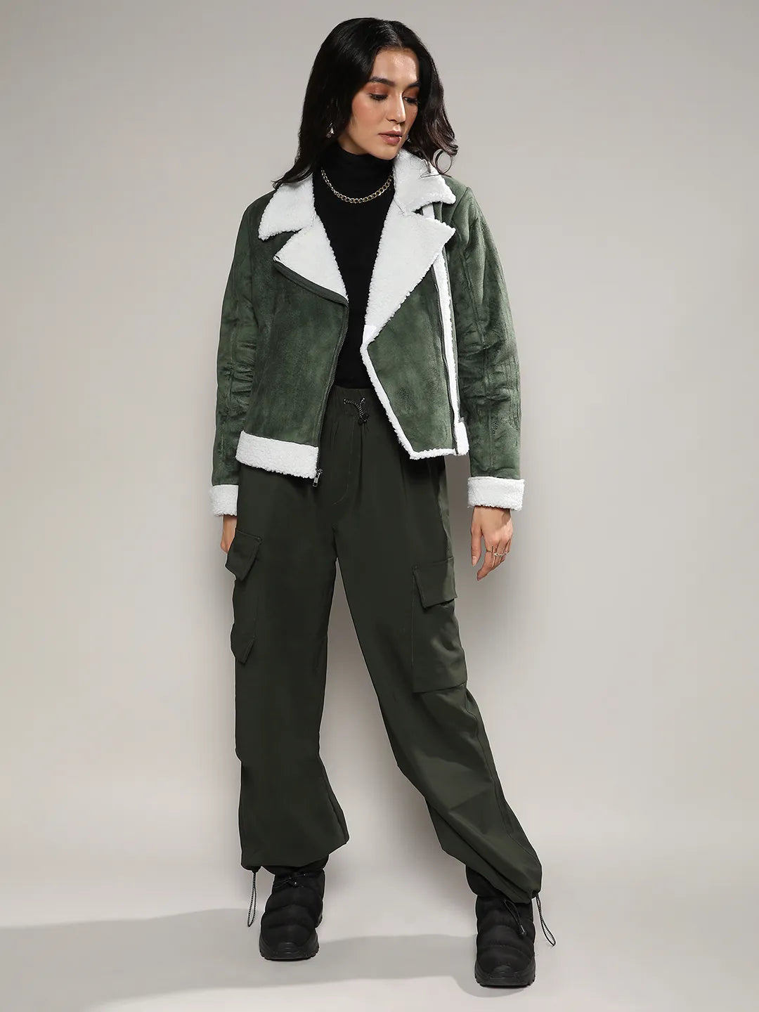 Fleece Lined Biker Jacket