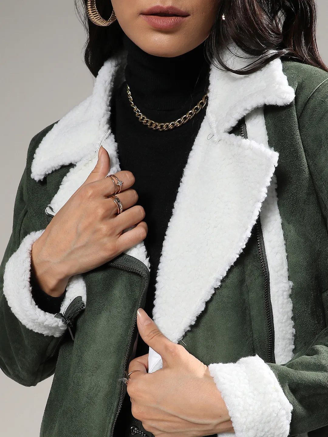 Fleece Lined Biker Jacket