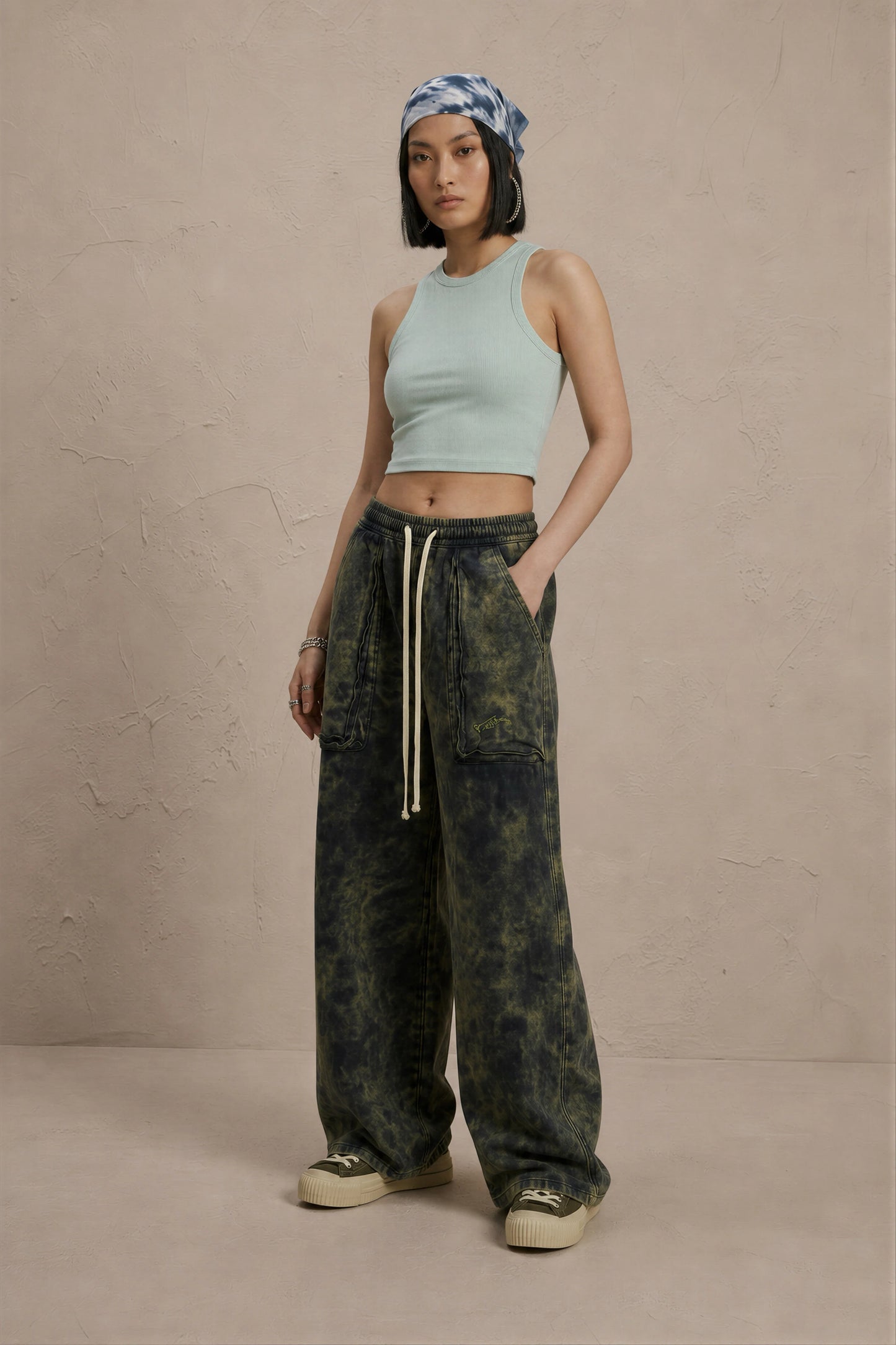 Women's Mint Green sleeveless ribbed cotton crop top
