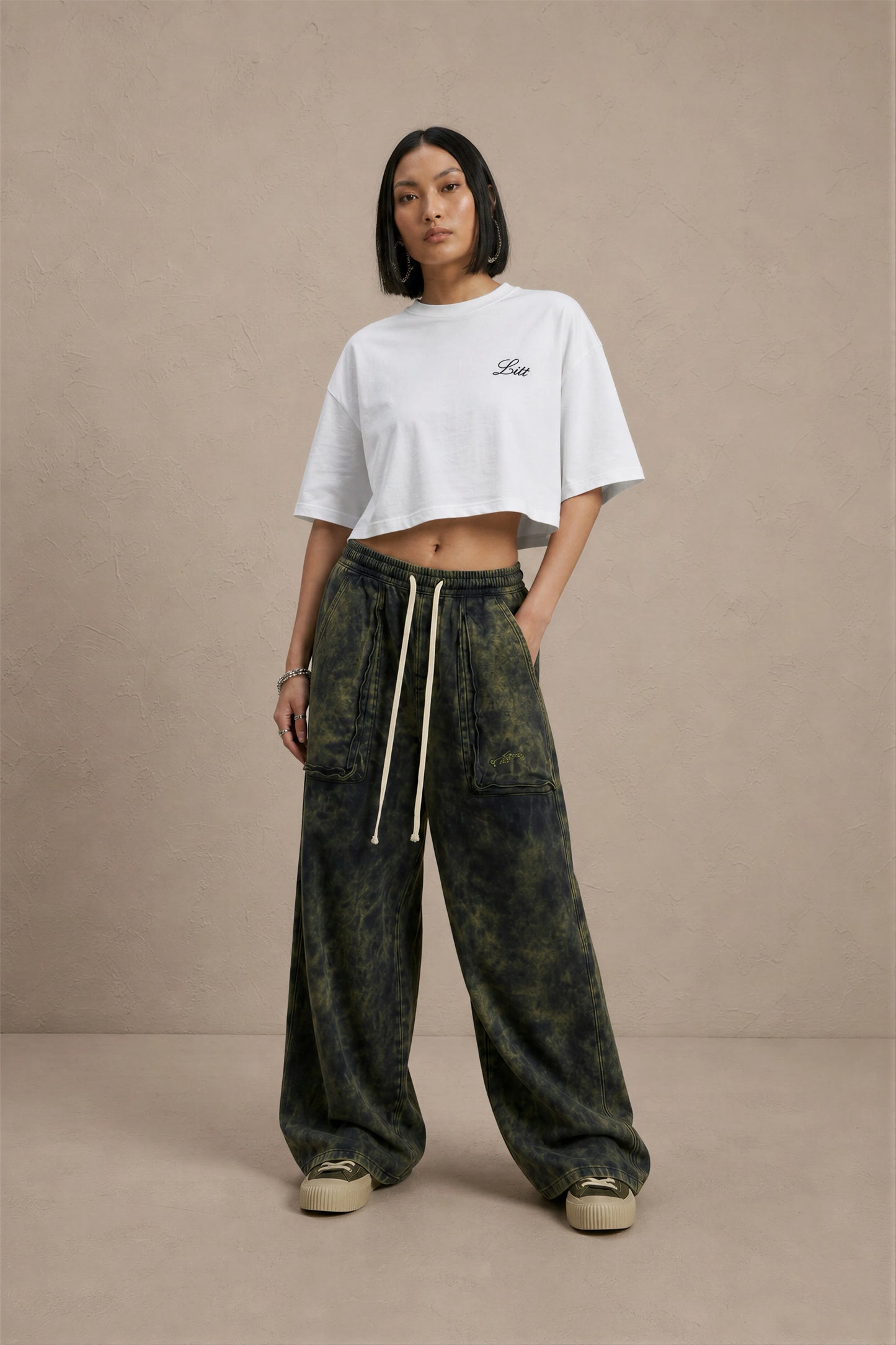 Women's White drop shoulder Litt cotton Crop Top