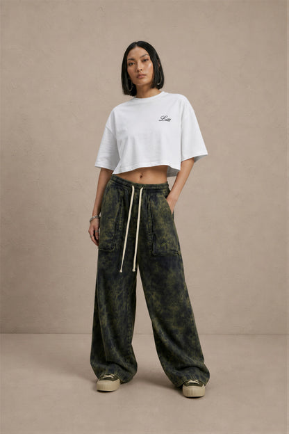 Women's White drop shoulder Litt cotton Crop Top