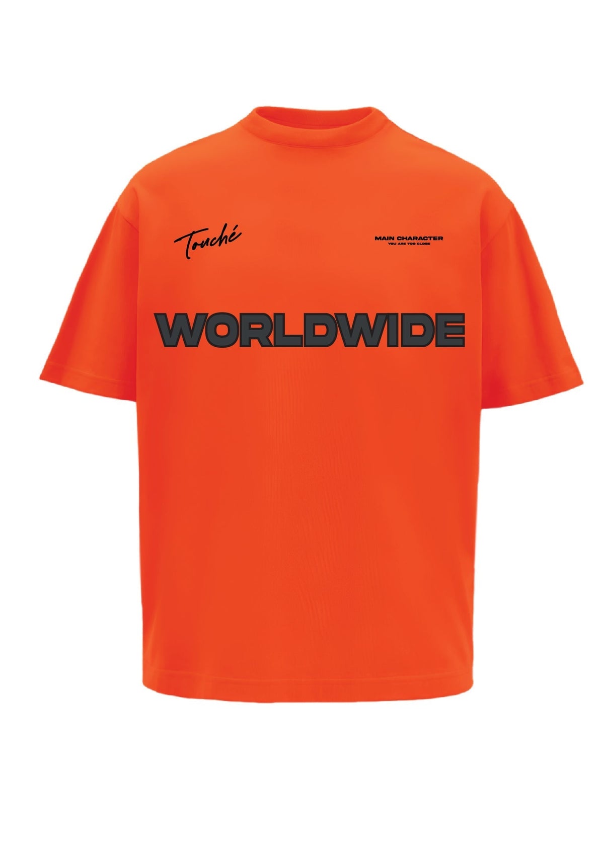 Worldwide Printed Orange Oversized T-Shirt Main Character