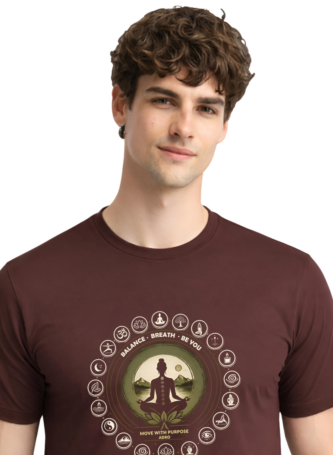 ADRO Yoga T-Shirt for Men | Mandala Printed Cotton Tshirt | Regular Fit Casual T-Shirts | Premium Summer Tshirts