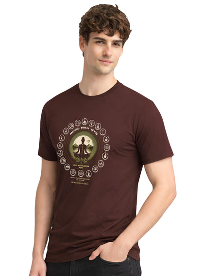 ADRO Yoga T-Shirt for Men | Mandala Printed Cotton Tshirt | Regular Fit Casual T-Shirts | Premium Summer Tshirts