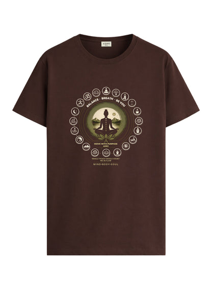 ADRO Yoga T-Shirt for Men | Mandala Printed Cotton Tshirt | Regular Fit Casual T-Shirts | Premium Summer Tshirts