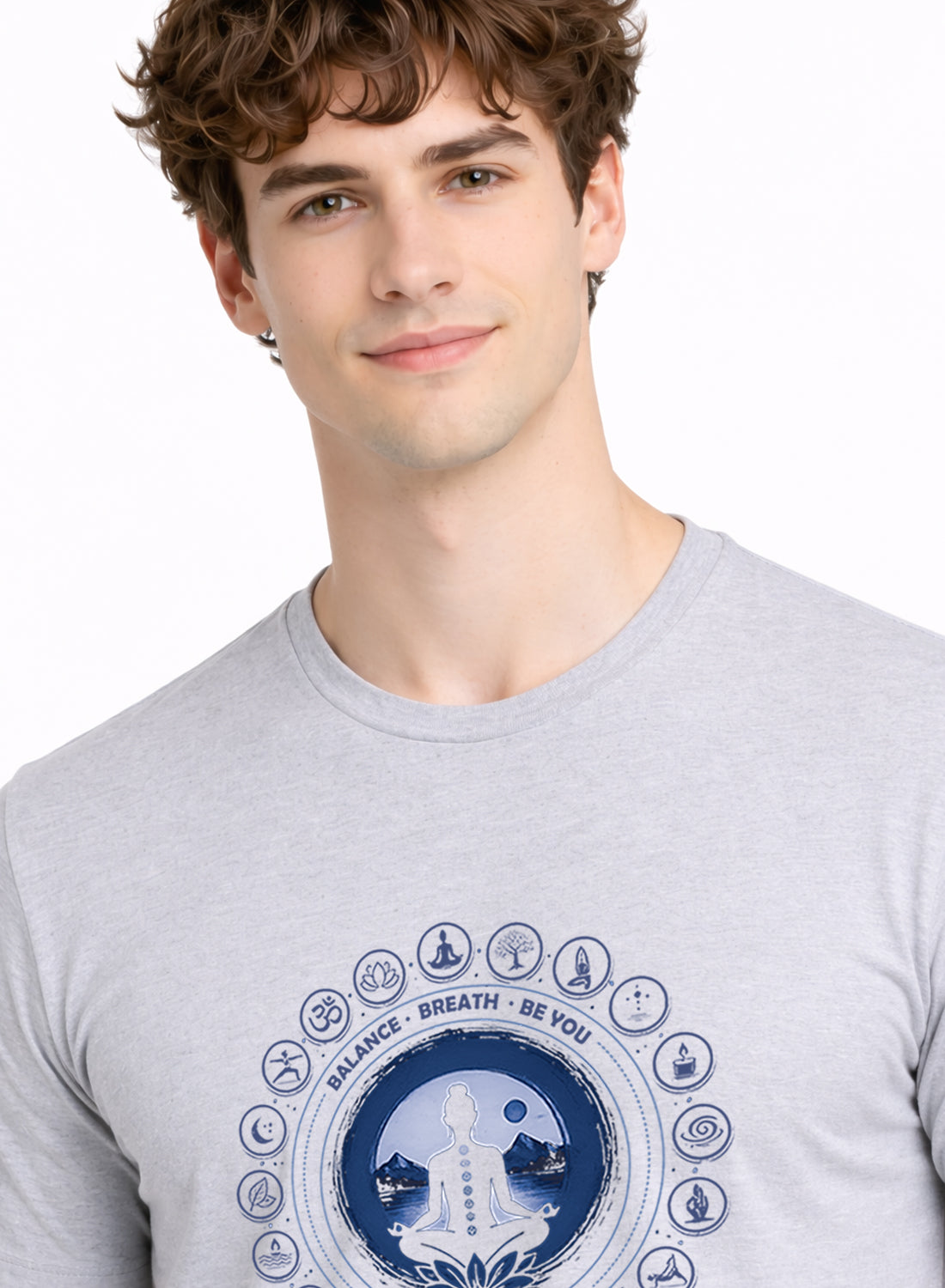 ADRO Yoga T-Shirt for Men | Mandala Printed Cotton Tshirt | Regular Fit Casual T-Shirts | Premium Summer Tshirts