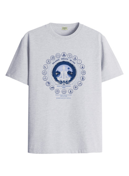 ADRO Yoga T-Shirt for Men | Mandala Printed Cotton Tshirt | Regular Fit Casual T-Shirts | Premium Summer Tshirts