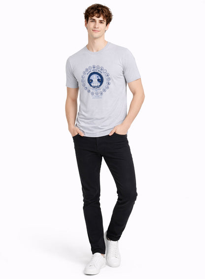 ADRO Yoga T-Shirt for Men | Mandala Printed Cotton Tshirt | Regular Fit Casual T-Shirts | Premium Summer Tshirts