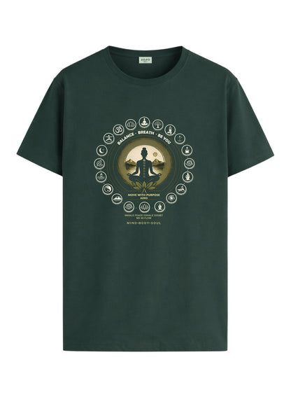 ADRO Yoga T-Shirt for Men | Mandala Printed Cotton Tshirt | Regular Fit Casual T-Shirts | Premium Summer Tshirts