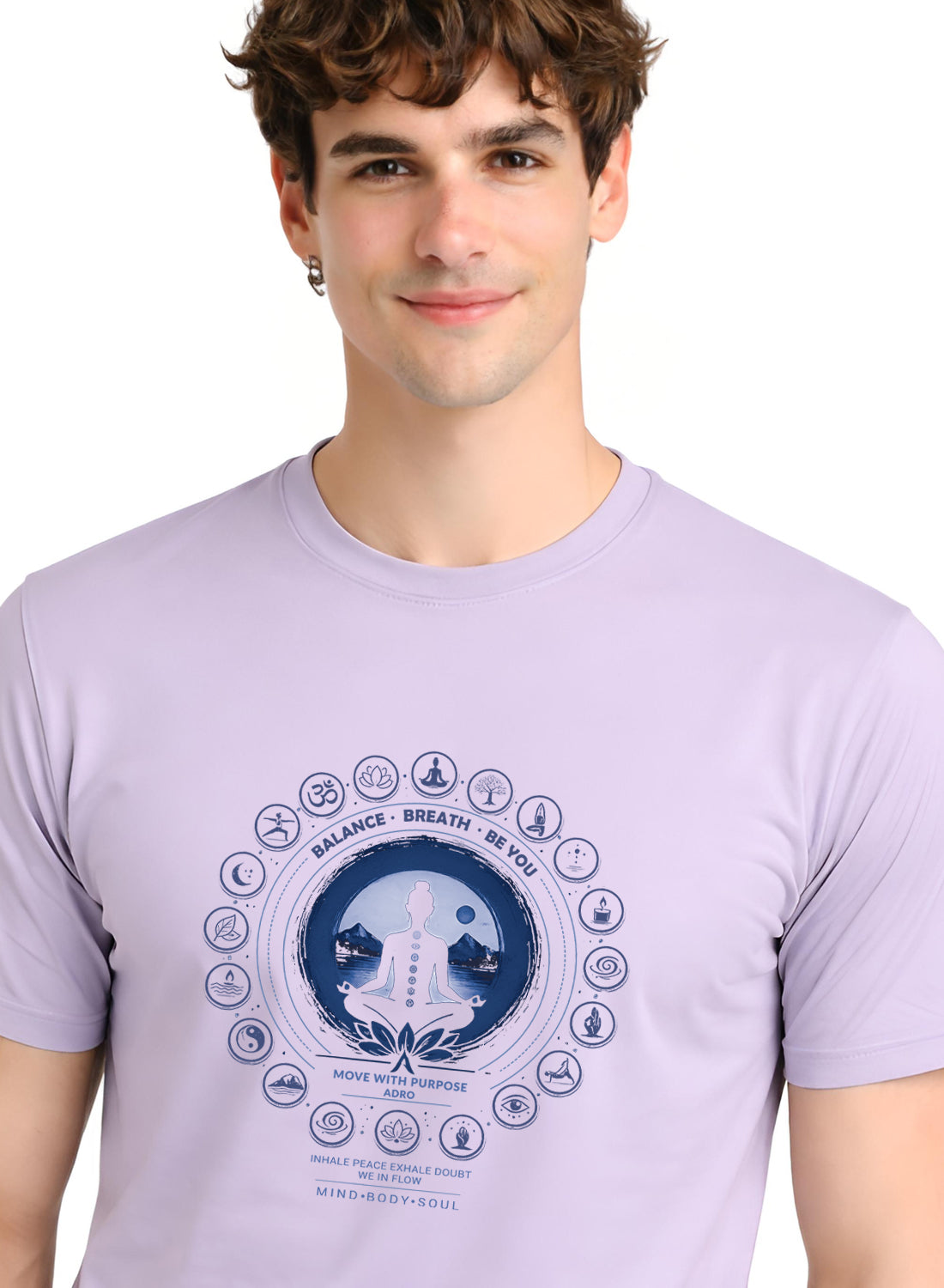 ADRO Yoga T-Shirt for Men | Mandala Printed Cotton Tshirt | Regular Fit Casual T-Shirts | Premium Summer Tshirts