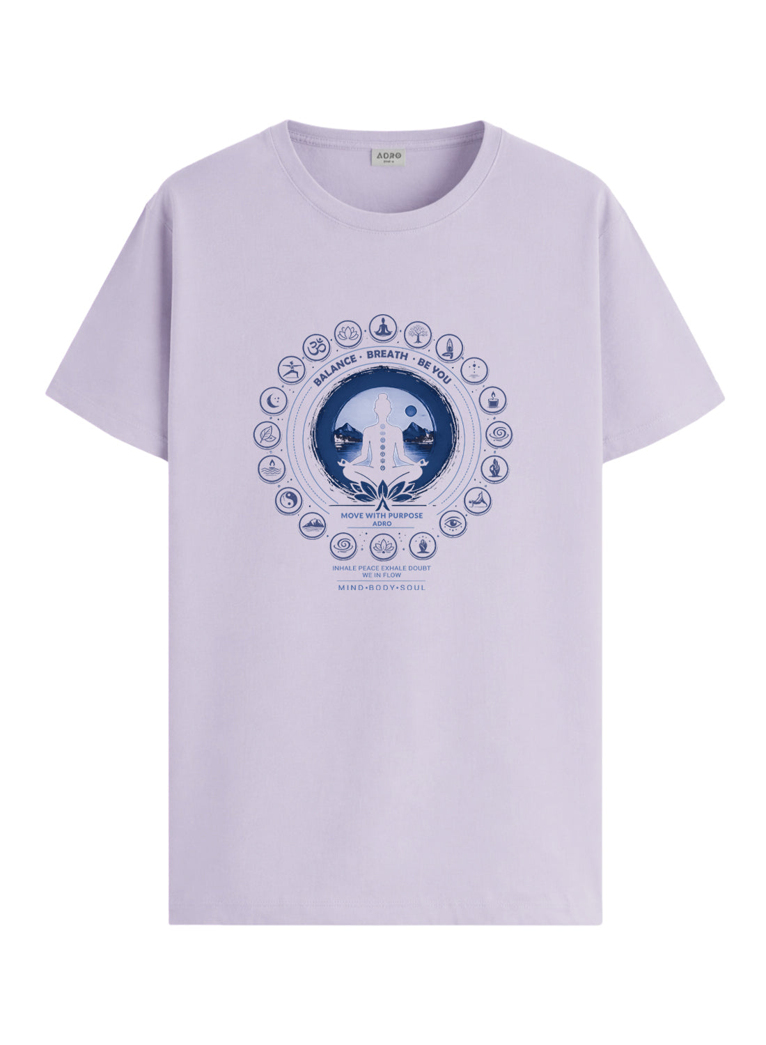 ADRO Yoga T-Shirt for Men | Mandala Printed Cotton Tshirt | Regular Fit Casual T-Shirts | Premium Summer Tshirts