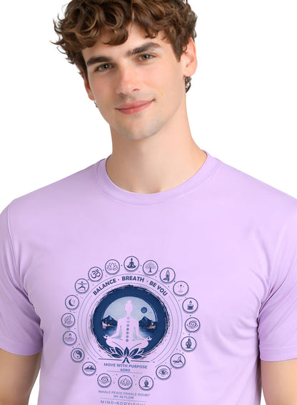 ADRO Yoga T-Shirt for Men | Mandala Printed Cotton Tshirt | Regular Fit Casual T-Shirts | Premium Summer Tshirts