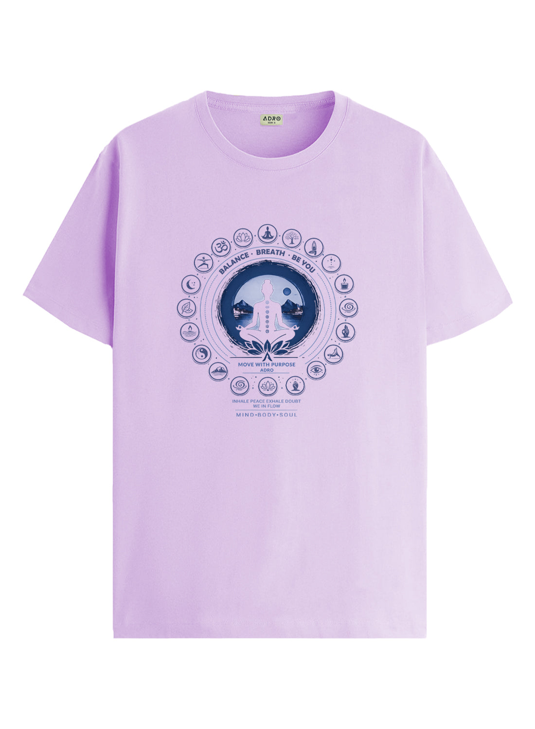 ADRO Yoga T-Shirt for Men | Mandala Printed Cotton Tshirt | Regular Fit Casual T-Shirts | Premium Summer Tshirts