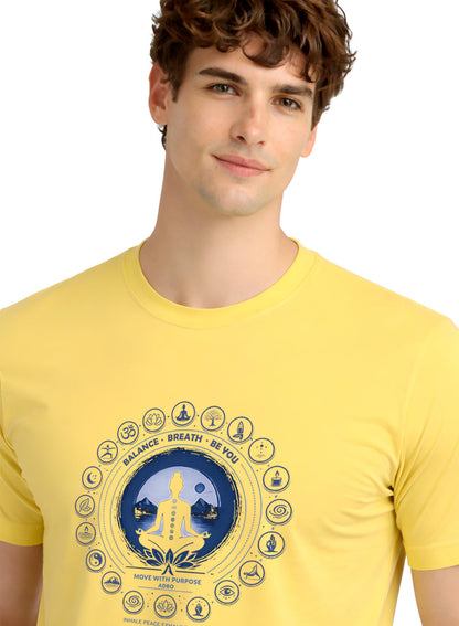 ADRO Yoga T-Shirt for Men | Mandala Printed Cotton Tshirt | Regular Fit Casual T-Shirts | Premium Summer Tshirts