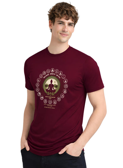 ADRO Yoga T-Shirt for Men | Mandala Printed Cotton Tshirt | Regular Fit Casual T-Shirts | Premium Summer Tshirts