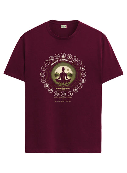 ADRO Yoga T-Shirt for Men | Mandala Printed Cotton Tshirt | Regular Fit Casual T-Shirts | Premium Summer Tshirts