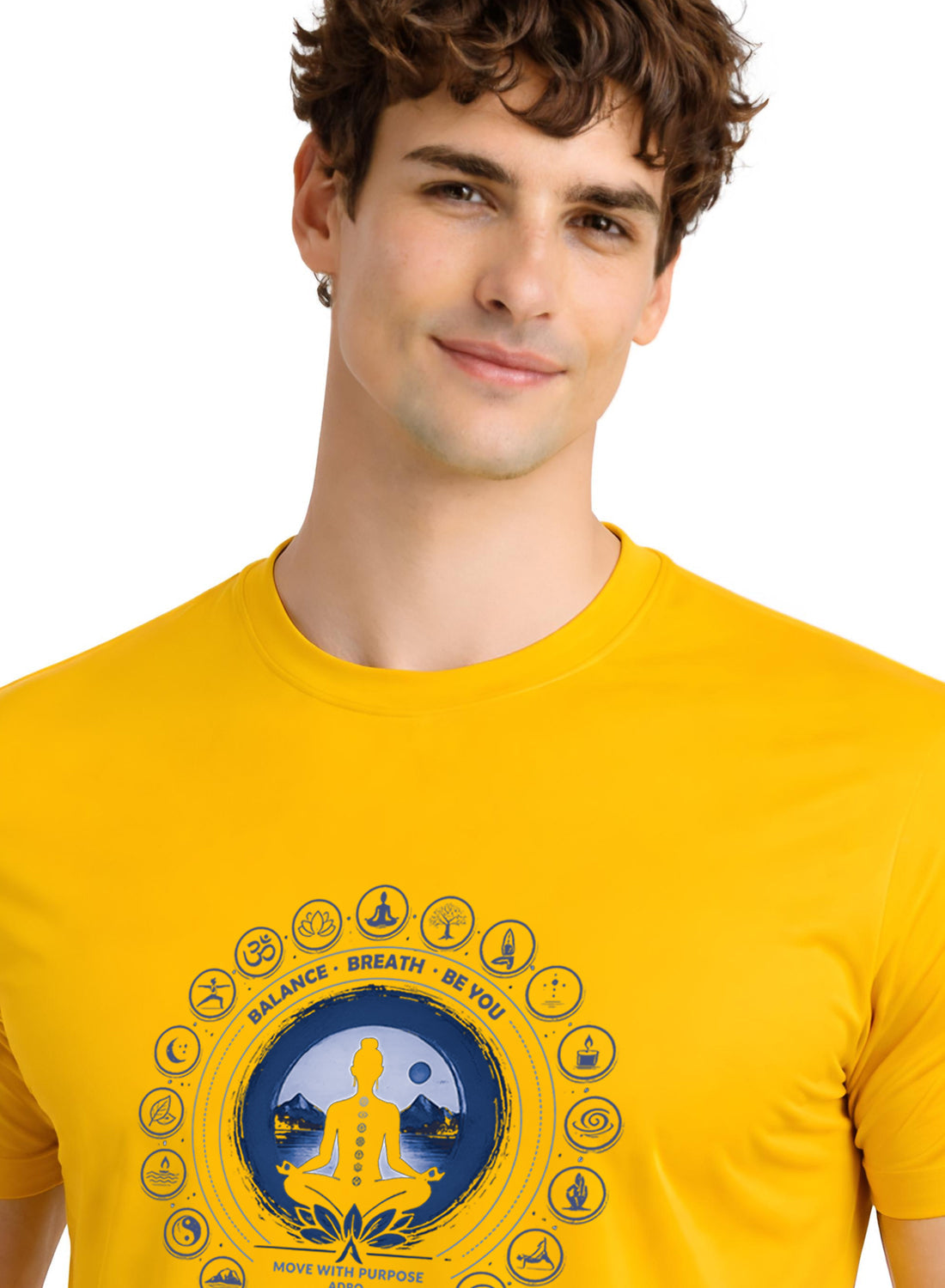 ADRO Yoga T-Shirt for Men | Mandala Printed Cotton Tshirt | Regular Fit Casual T-Shirts | Premium Summer Tshirts