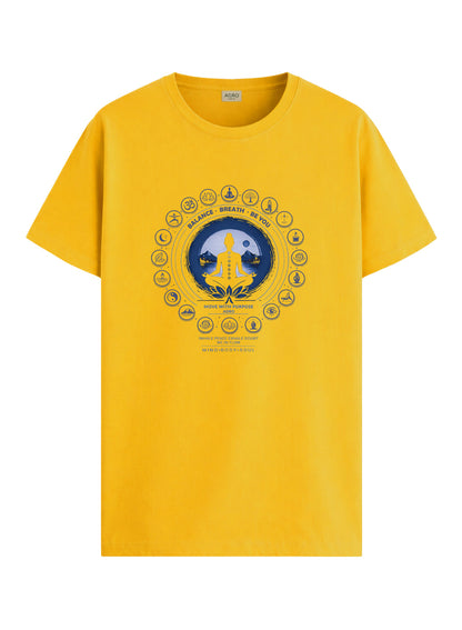 ADRO Yoga T-Shirt for Men | Mandala Printed Cotton Tshirt | Regular Fit Casual T-Shirts | Premium Summer Tshirts