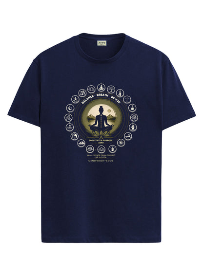 ADRO Yoga T-Shirt for Men | Mandala Printed Cotton Tshirt | Regular Fit Casual T-Shirts | Premium Summer Tshirts