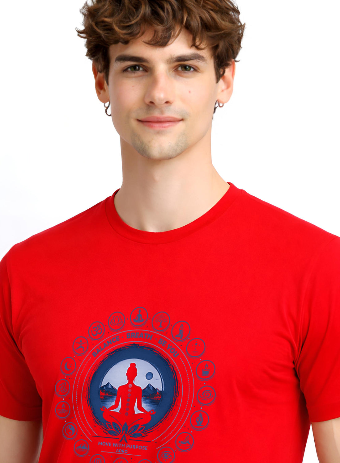 ADRO Yoga T-Shirt for Men | Mandala Printed Cotton Tshirt | Regular Fit Casual T-Shirts | Premium Summer Tshirts