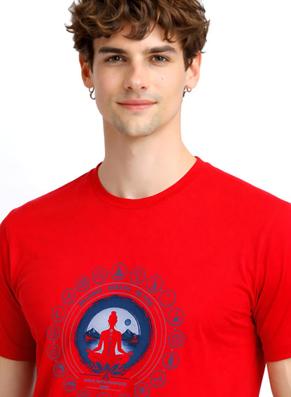 ADRO Yoga T-Shirt for Men | Mandala Printed Cotton Tshirt | Regular Fit Casual T-Shirts | Premium Summer Tshirts