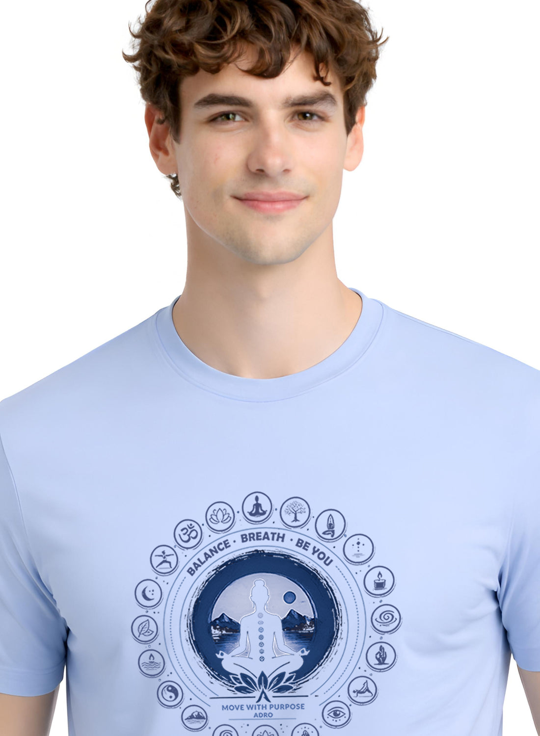 ADRO Yoga T-Shirt for Men | Mandala Printed Cotton Tshirt | Regular Fit Casual T-Shirts | Premium Summer Tshirts
