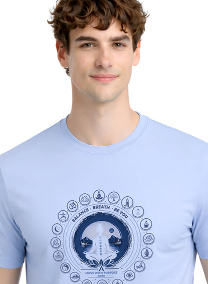 ADRO Yoga T-Shirt for Men | Mandala Printed Cotton Tshirt | Regular Fit Casual T-Shirts | Premium Summer Tshirts