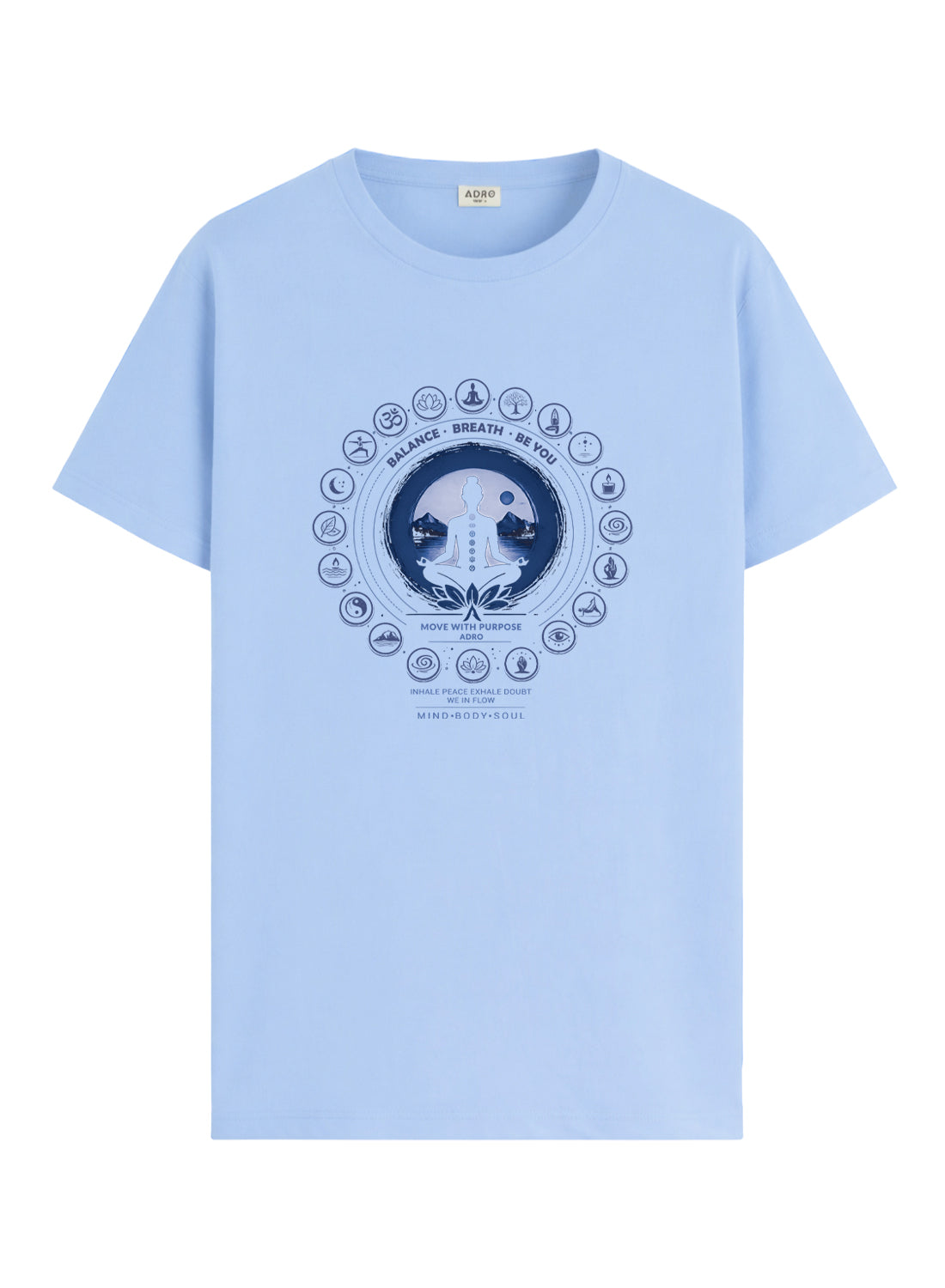 ADRO Yoga T-Shirt for Men | Mandala Printed Cotton Tshirt | Regular Fit Casual T-Shirts | Premium Summer Tshirts