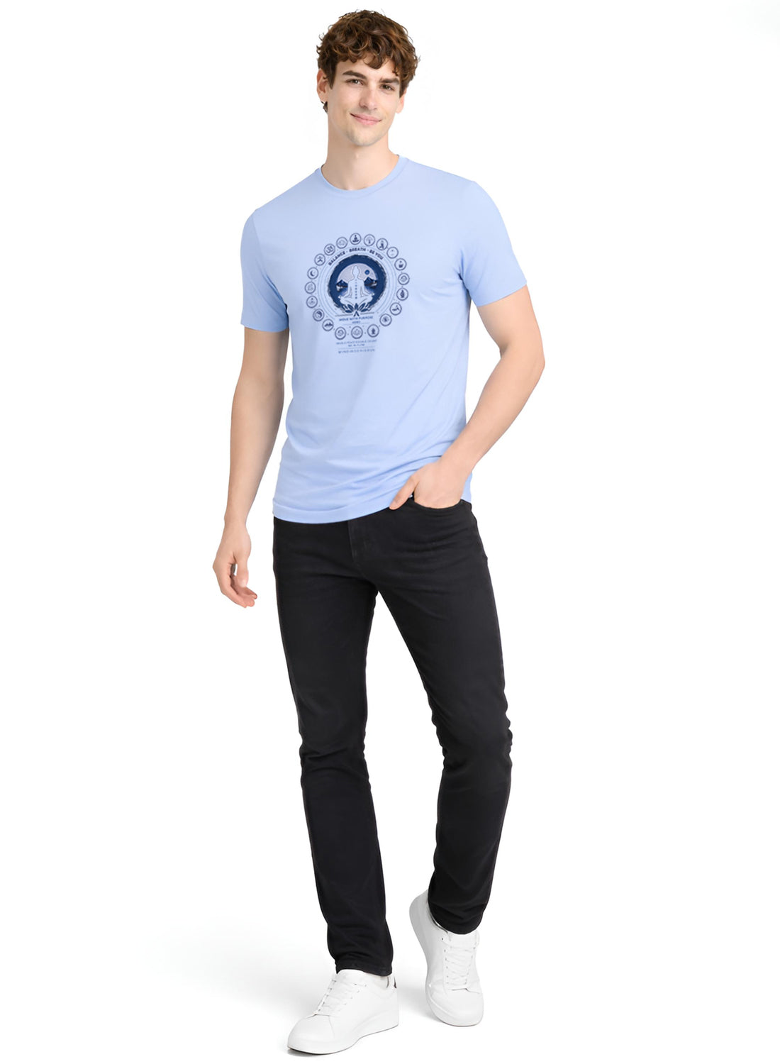 ADRO Yoga T-Shirt for Men | Mandala Printed Cotton Tshirt | Regular Fit Casual T-Shirts | Premium Summer Tshirts