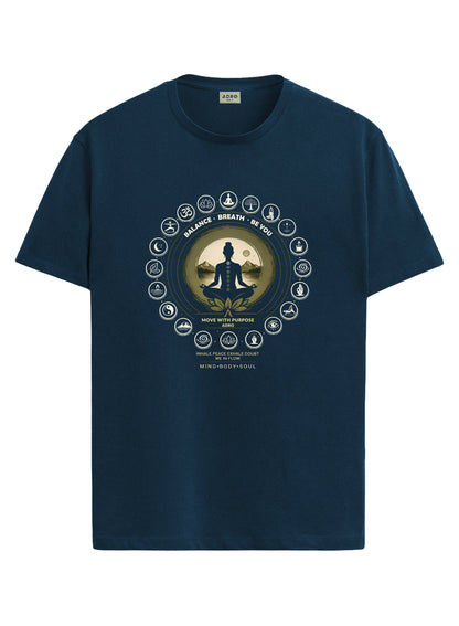 ADRO Yoga T-Shirt for Men | Mandala Printed Cotton Tshirt | Regular Fit Casual T-Shirts | Premium Summer Tshirts