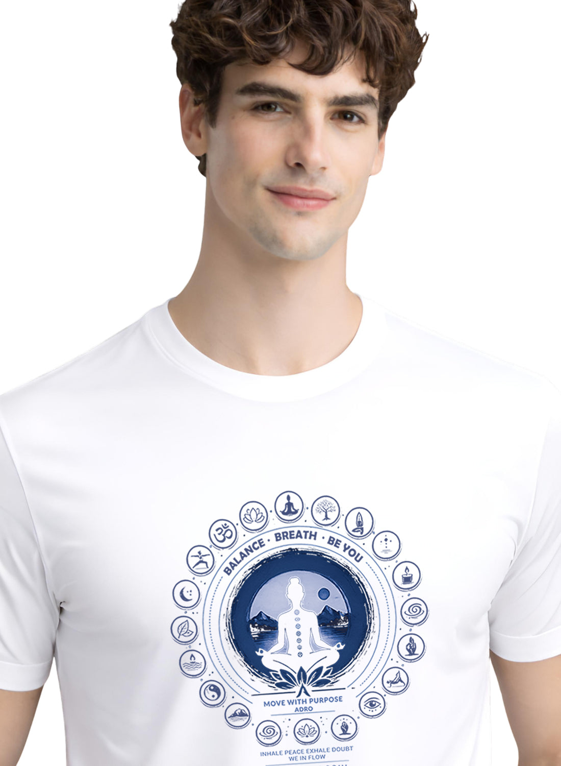 ADRO Yoga T-Shirt for Men | Mandala Printed Cotton Tshirt | Regular Fit Casual T-Shirts | Premium Summer Tshirts