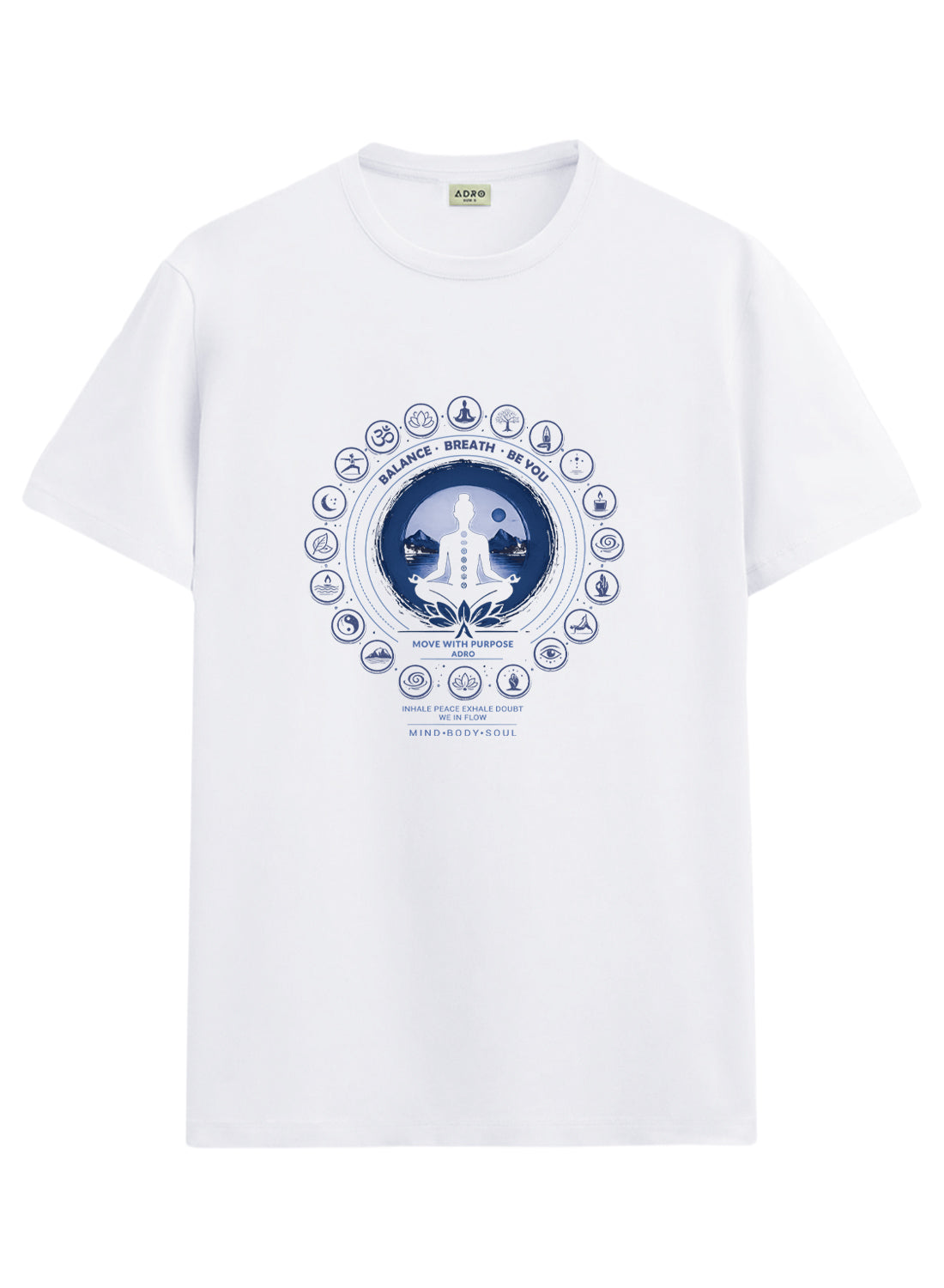 ADRO Yoga T-Shirt for Men | Mandala Printed Cotton Tshirt | Regular Fit Casual T-Shirts | Premium Summer Tshirts