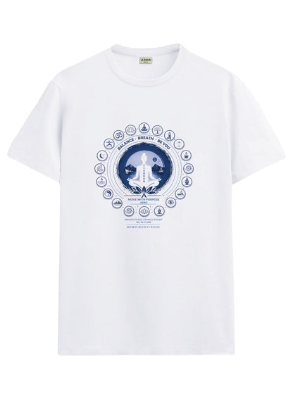 ADRO Yoga T-Shirt for Men | Mandala Printed Cotton Tshirt | Regular Fit Casual T-Shirts | Premium Summer Tshirts