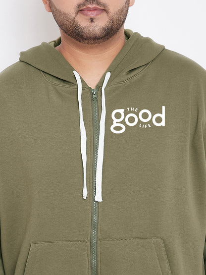 Solid Full Sleeve Hooded Casual Sweatshirt