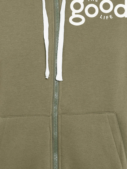 Solid Full Sleeve Hooded Casual Sweatshirt