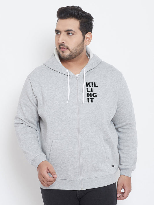 Solid Full Sleeve Hooded Casual Sweatshirt